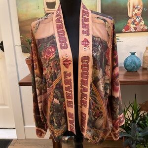 MARKET OF STARS. HEART PIXIE CROPPED DUSTER RETAILS $120